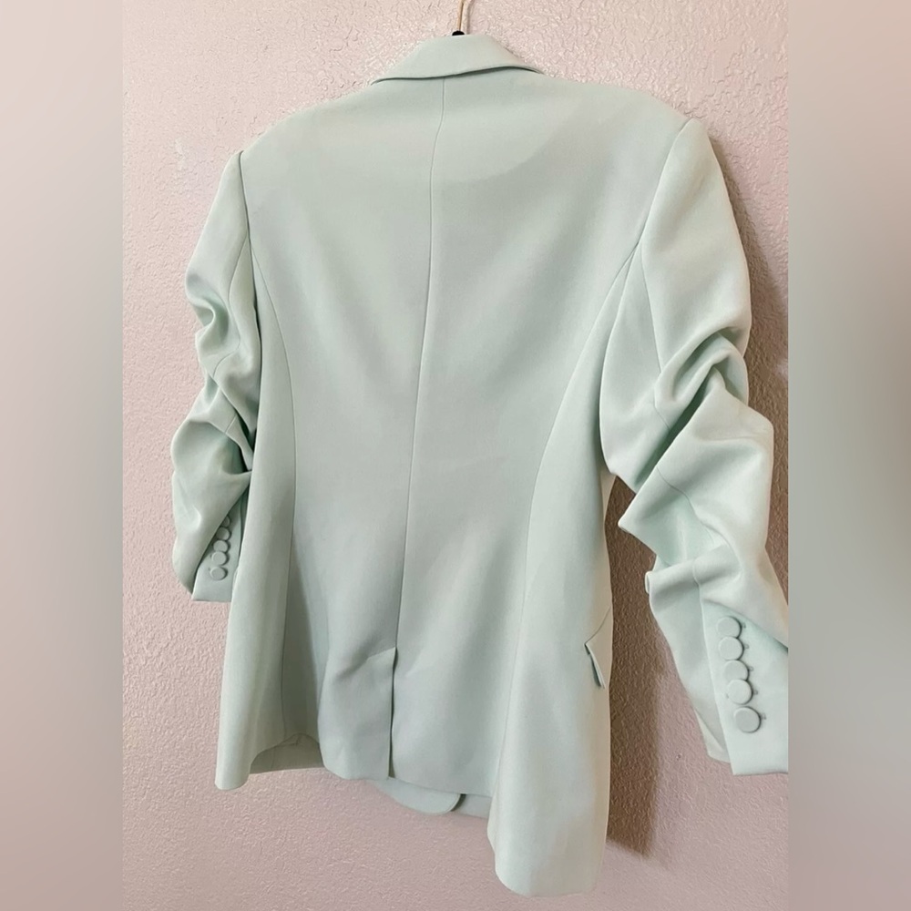 Women's Mint Green Double-Breasted Blazer - Picture 10 of 13